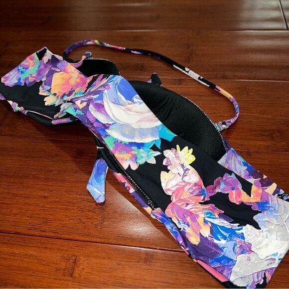 Women’s Multicolor Floral Black Bandeau Swimsuit Top - Picture 15 of 15
